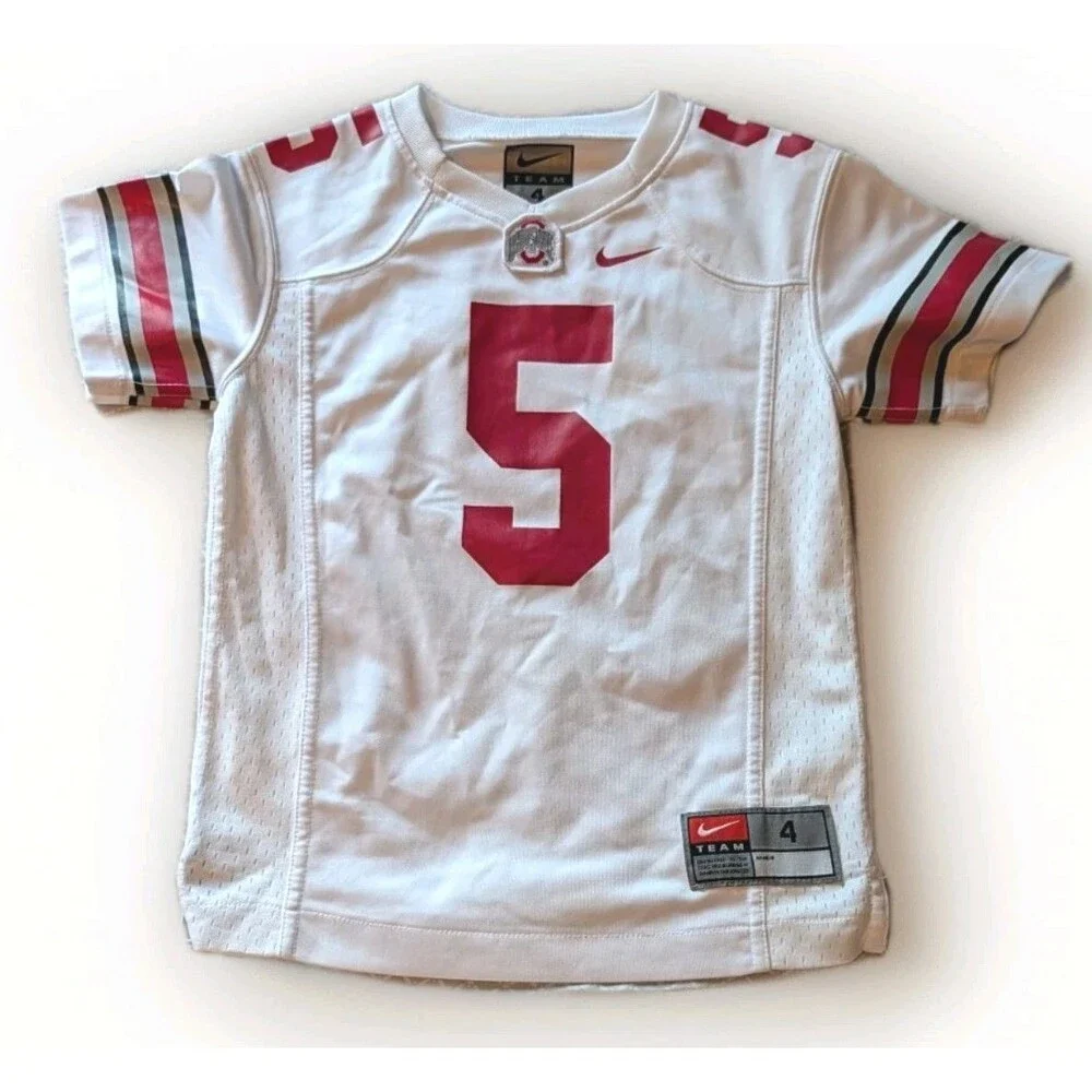 Nike Ohio State Buckeyes Kids White/Red Football Jersey #5 Size 4